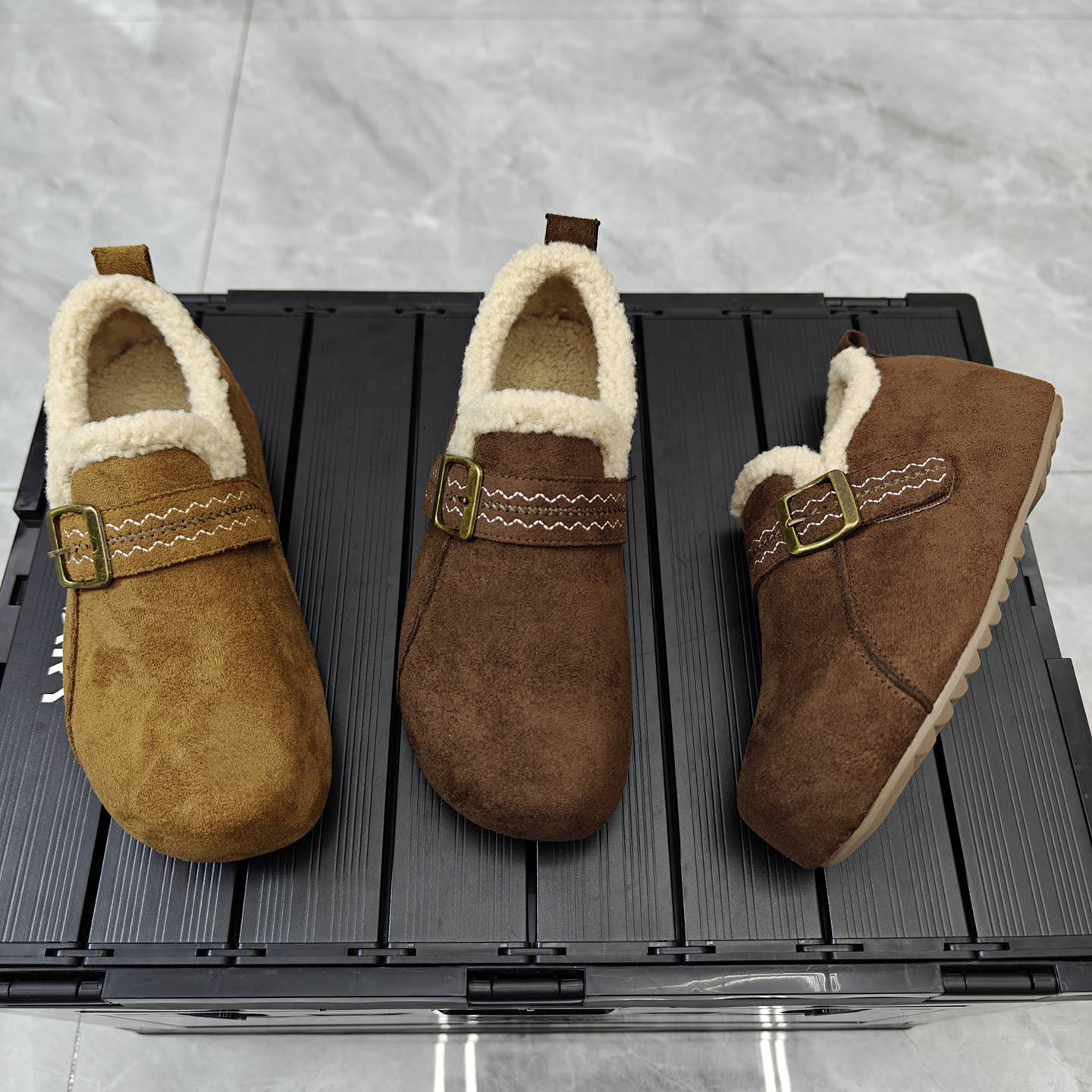 勃肯休闲羊毛羊京绒厚底棉鞋女潮