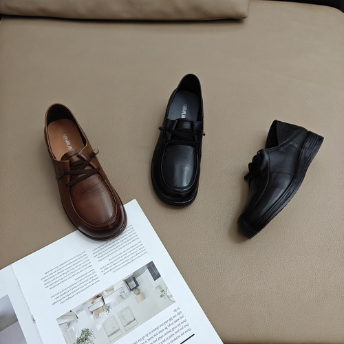 软皮妈妈鞋女鞋真皮中老年小皮鞋