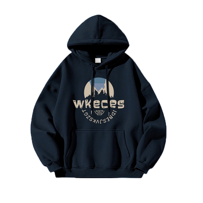 美式街头风大码复古加绒绿色卫衣