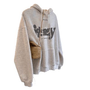 韩系chic连帽卫衣女春夏新款大码宽松闺蜜上衣ins潮牌小众薄外套