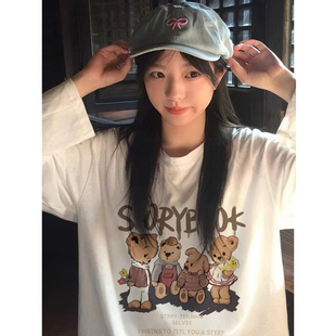 街头风t恤女打底衫 美式 甜辣学院风上衣ins潮 纯棉长袖 超火cec大码