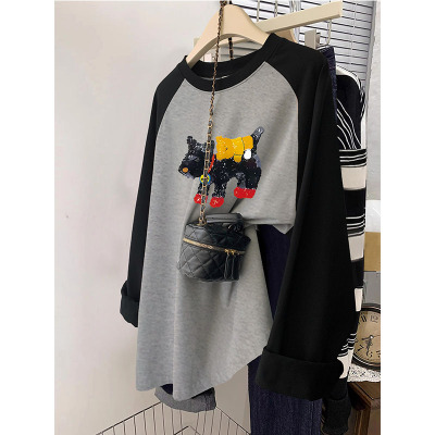 长袖韩版慵懒风撞色秋冬内搭上衣