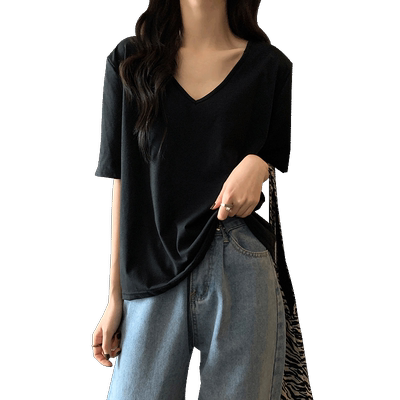 黑色正肩t恤夏高级感短袖超火cec