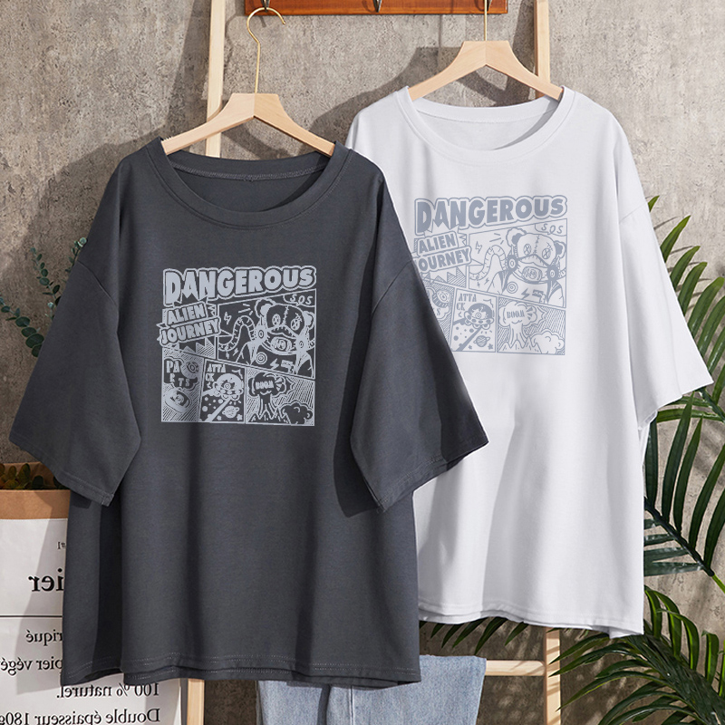 纯棉胖mm大码女装港风夏oversize