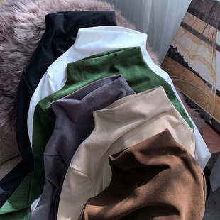 百搭洋气长袖 德绒加厚磨毛打底衫 女秋冬半高领内搭加绒2020年新款