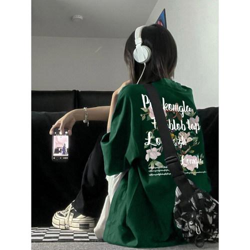 美式短袖hiphop高街慵懒风情侣装