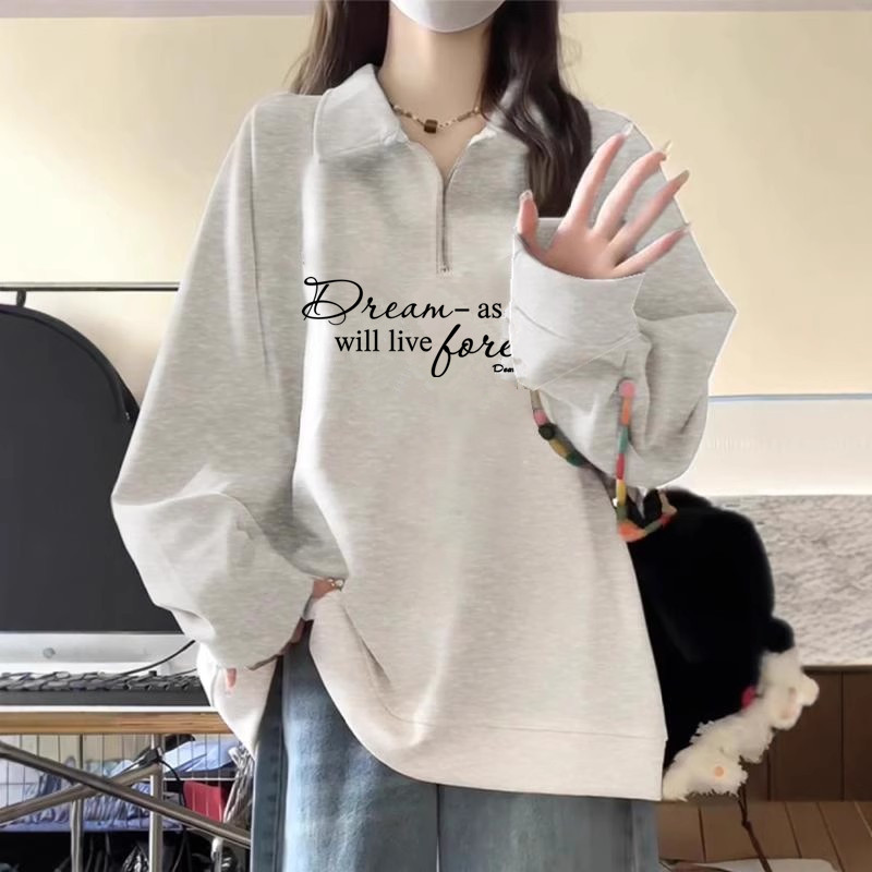 独特减龄巨好看翻领卫衣大码外套