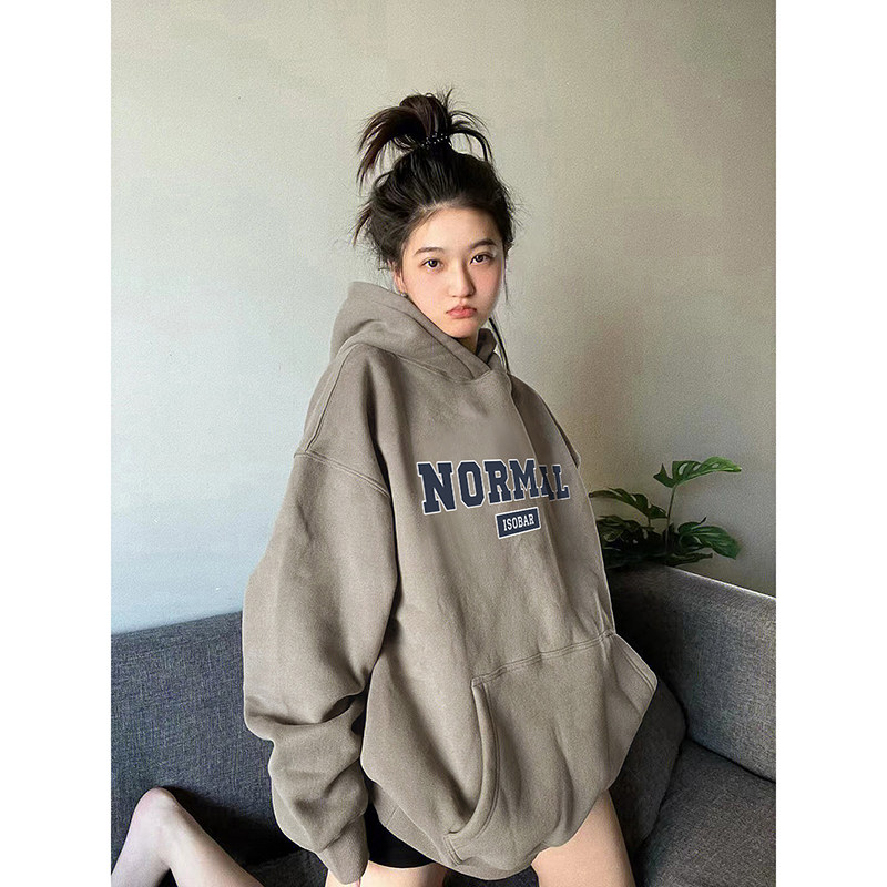 港风chic连帽卫衣女秋冬加绒新款大码宽松ins潮复古小众加厚外套,女装/女士精品,卫衣/绒衫,淘宝优惠券,粉丝福利购,淘宝优惠卷