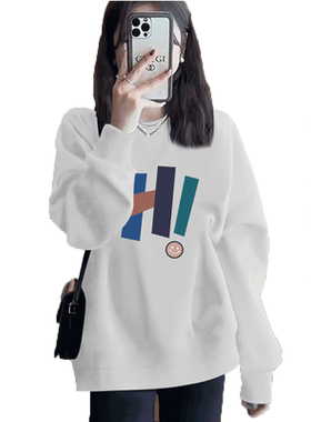 vintage无帽卫衣加绒闺蜜装长袖