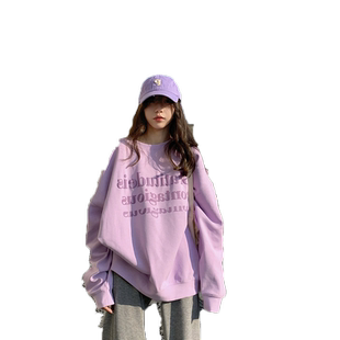 韩版东大门大码胖mm显瘦卫衣女秋冬季加绒潮牌ins设计感复古上衣