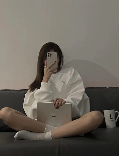 chic复古设计感百搭加绒卫衣女