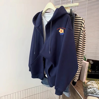 vintage初冬外套开衫连帽卫衣女