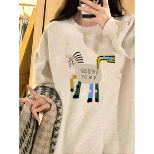 2025新款今年流行爆款卫衣女胖mm大码宽松加绒长袖圆领大码上衣bf