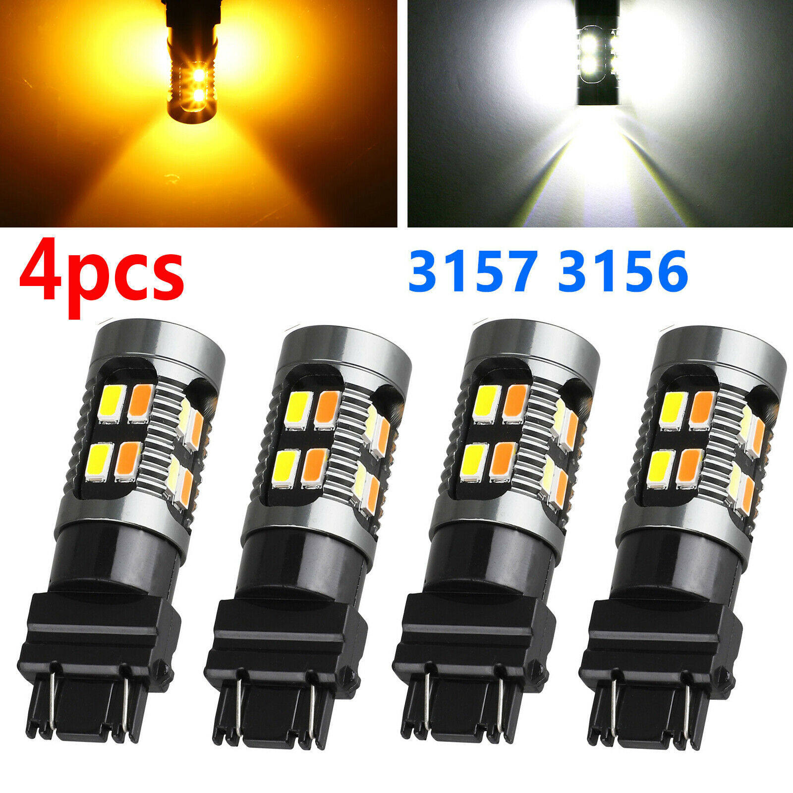双色led尾灯 1157 T25 3157 5630 20SMD 转向刹车灯 白+黄 日行灯
