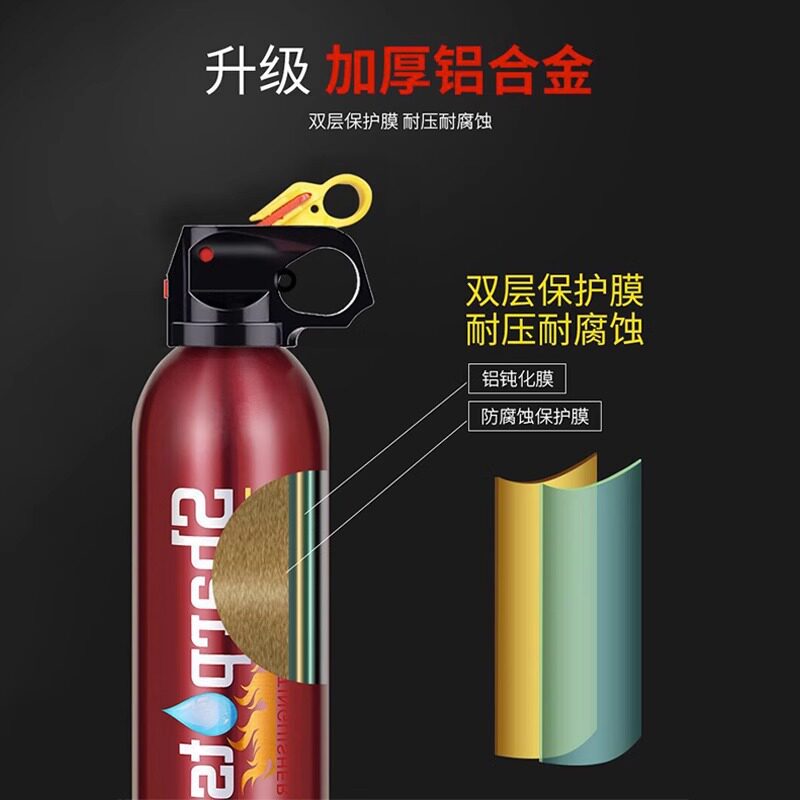 闪扑车用车载水基灭火器消防器材汽车家用小型便携便携式小车水基