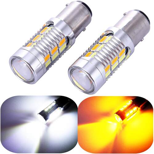 汽车LED灯 BAY15D 1157 5630 22smd 双色刹车灯 白+黄 LED转向灯
