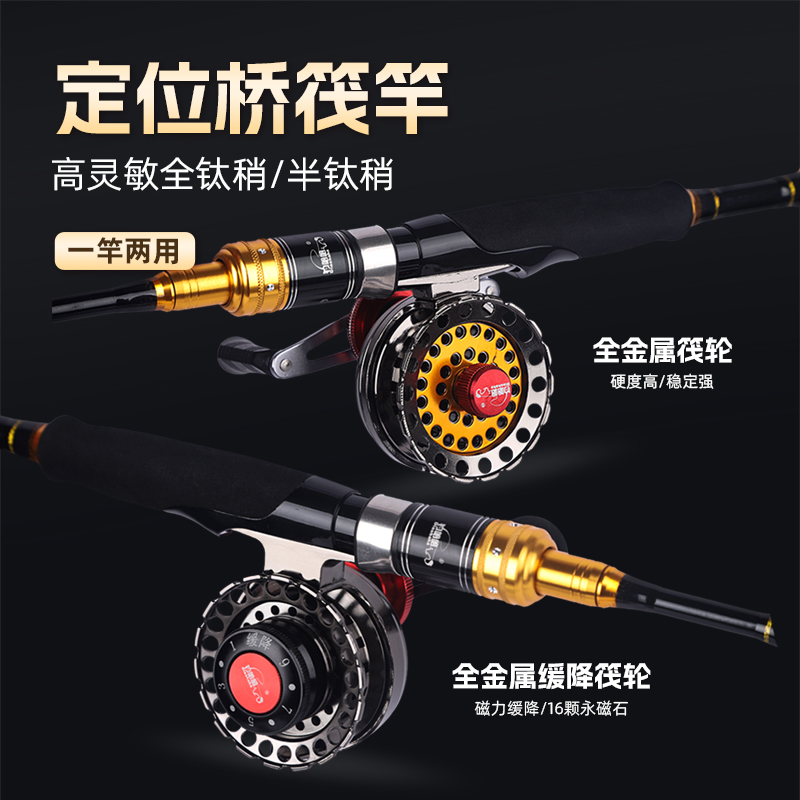 筏钓杆半钛全钛合金钓鱼筏竿筏轮套装鱼竿软尾竿稍船桥钓竿矶钓竿