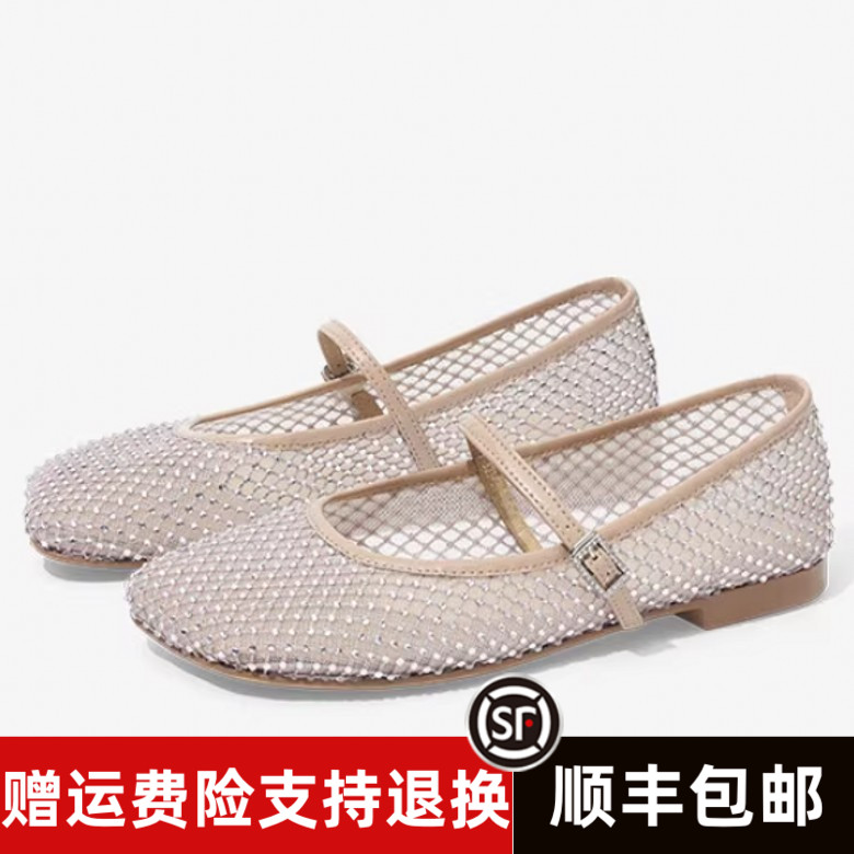 商场同款2025夏季新款透气凉鞋平底单鞋网面玛丽珍鞋TA65323-51