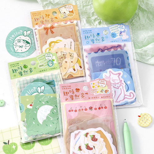 趣味果然多系列素材包24张入 可爱水果文字手帐DIY打底装饰背景纸