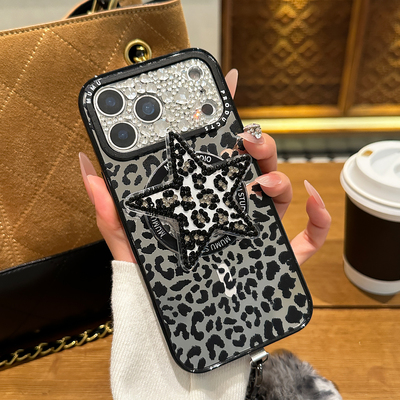 镜面豹纹苹果17promax手机壳带磁吸防摔轻奢17pro高级感野性奢华iphone16pro女款15时尚Magsafe14保护套