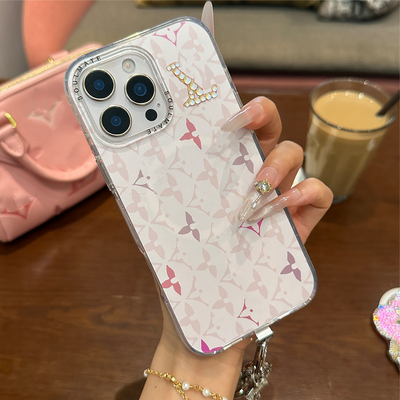 原创奶油老花新款适用于iPhone17promax保护套15pro磁吸苹果16pro高级感14promax女款全包时尚
