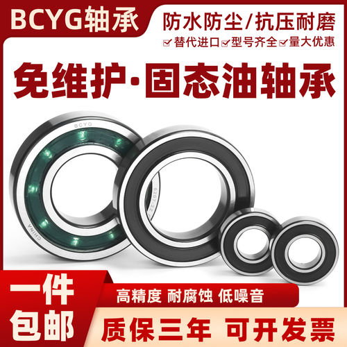 BCYG固体油脂轴承SS6200 01 02 03 6204 6205 06 07Z免维护耐腐蚀