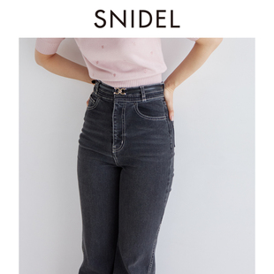 SNIDEL春夏款 简约百搭仿皮金属扣可调节细腰带SWGG241664