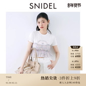 T恤雪纺吊带套装 SNIDEL春夏款 圆领字母印花短袖 SWCT252125