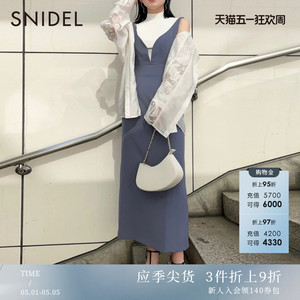 SNIDEL春夏款气质纯色性感深V露背吊带连衣裙SWFO231089