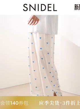 SNIDEL HOME春夏款松紧腰系带荷叶边家居服长裤SHCP251053