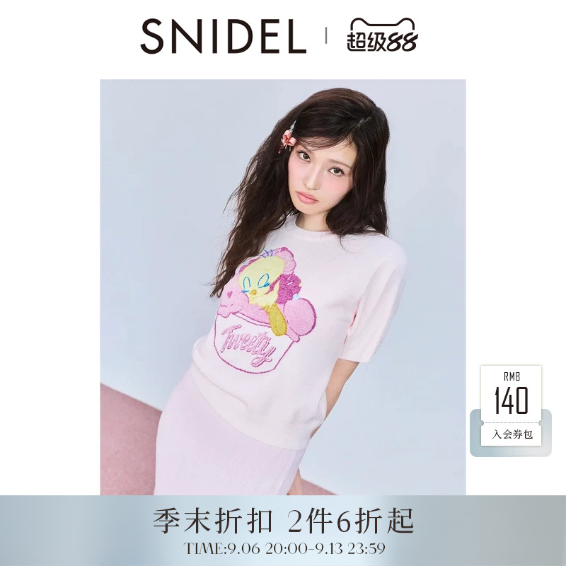 SNIDEL HOME2026春夏新品Tweety联名卡通图案针织衫SHNT262088图片