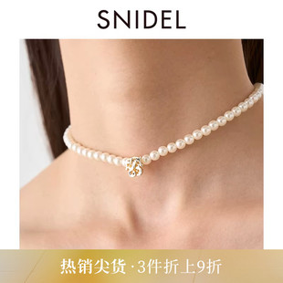 时髦百搭仿珍珠金属项链气质锁骨链SWGA244671 SNIDEL秋冬款