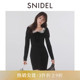 针织连衣裙SWNO255175 收腰短款 SNIDEL2025秋冬新品 蕾丝方领长袖