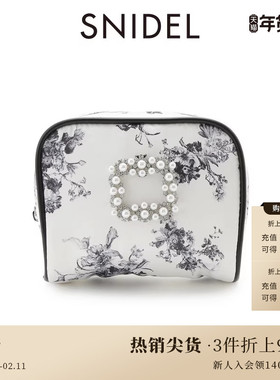 SNIDEL HOME春夏款印花方盒形便携收纳包化妆包SHGG242204