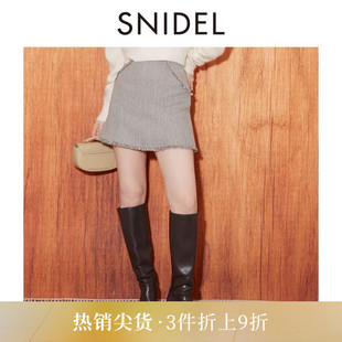SNIDEL2025秋冬新品 SWFP254066 甜美百搭高腰喇叭A字鱼尾短裙裤