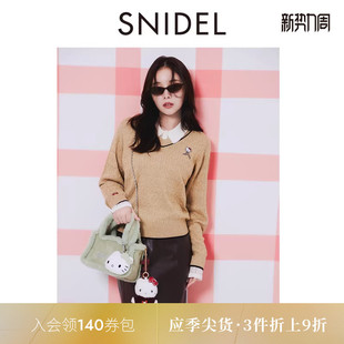 针织衫 KITTY联名V领长袖 上衣SWNT254228 HELLO SNIDEL2025秋冬新品