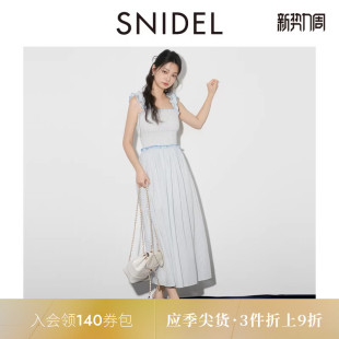 SNIDEL春夏款 甜美优雅收腰印花荷叶边吊带连衣裙SWFO251308
