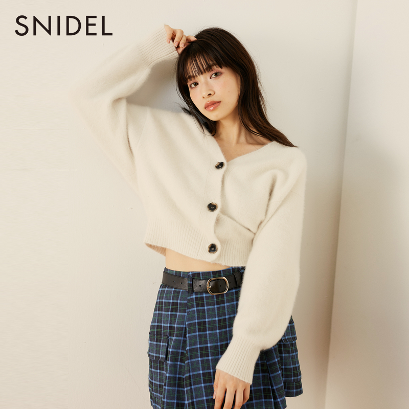 SNIDEL宽松动物毛针织开衫