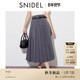 SNIDEL2025秋冬新品 通勤百搭高腰百褶开叉半身裙含腰带SWFS254129