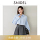 衬衫 条纹拼色双层翻领短款 SWFB251111 休闲长袖 SNIDEL春夏款