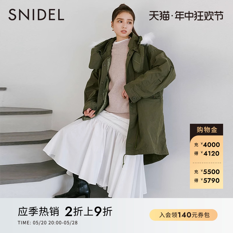 SNIDEL秋冬款ALPHA合作款可拆内胆连帽棉服外套SWFC224071-封面