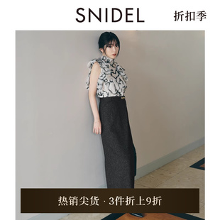 甜美蝴蝶结领口系带荷叶边衬衫 SNIDEL秋冬款 上衣SWFB244139