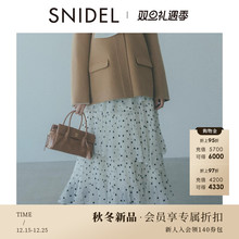 SNIDEL2025秋冬新品时尚百搭高腰百褶荷叶边蛋糕半身裙SWFS255048