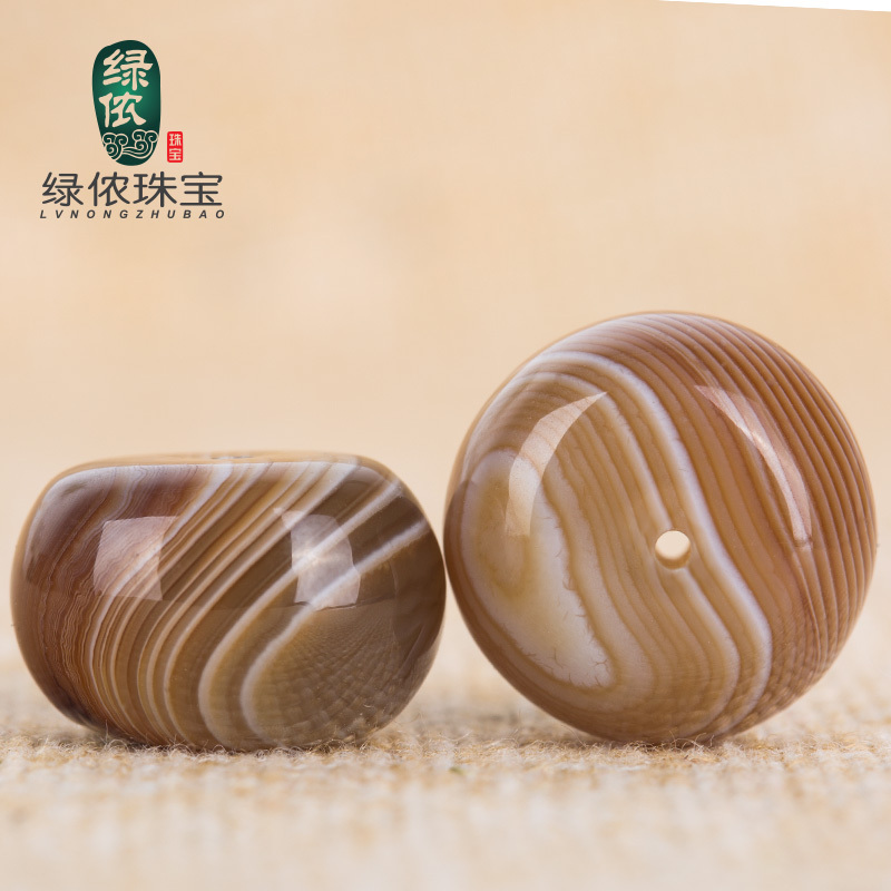 绿侬天然蚕丝玛瑙鼓珠隔珠波斯玛瑙散珠DIY手链饰品配珠配件