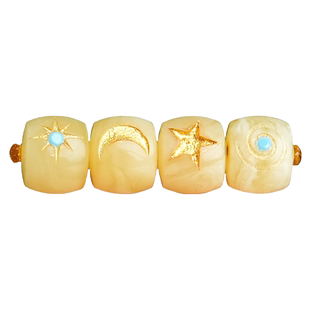 原矿蜜蜡直切老型桶珠日月星辰腰珠隔珠金刚星月文玩手串diy配饰