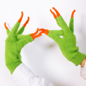 痞幼款 绿妖手套MoleMother手工针织毛线五指保暖时尚 恶搞分指手套