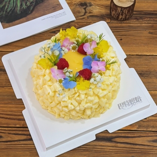 巴特烘焙百香果北海道芝士布蕾乳酪生日蛋糕动物奶油青岛同城配送