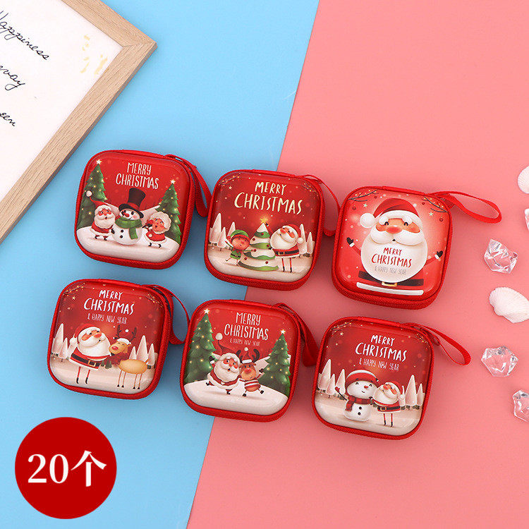 圣诞糖果盒圣诞节儿童小礼物马口铁零钱包拉链包学生礼品小奖品