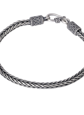 富贵鹿龙骨复古狐尾送礼银手链