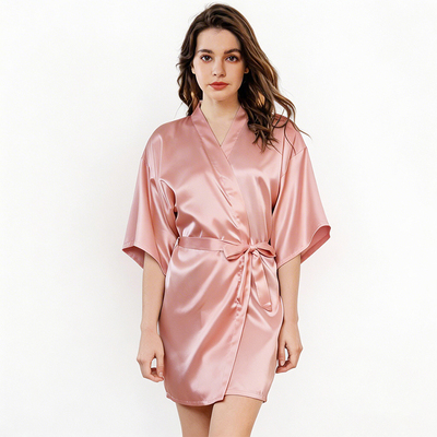 旗聚唐女士睡袍仿真丝晨袍浴袍